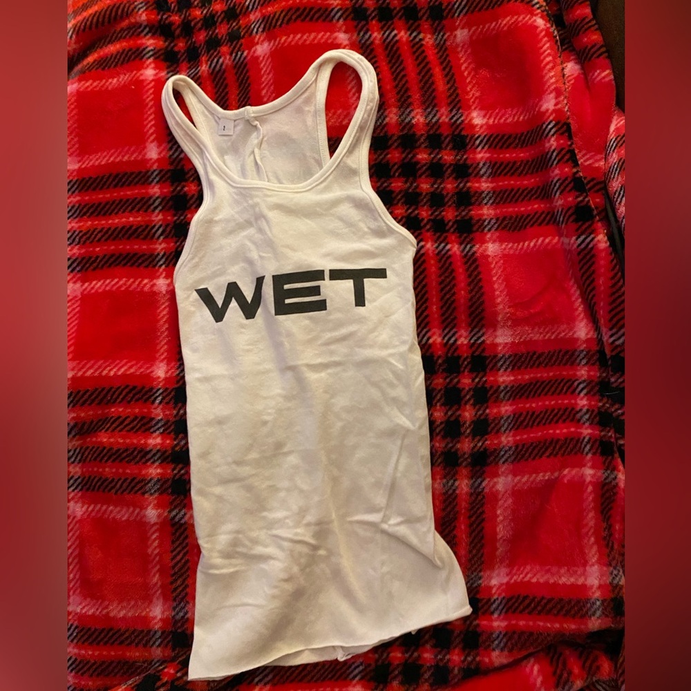 YEEZY X Mowalola Tank Top with Black 'WET' Print 💯% Authentic
